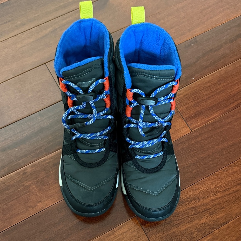Sorel Kids Boots - Black and Blue with Orange Accents